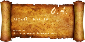 Oszkó Anilla névjegykártya